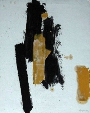 'Untitled' Black/Ochre by Anthony Benjamin